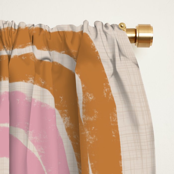 Retro Rainbow Geo - Mid Century Modern Arc Window Curtain Gallery Image 2