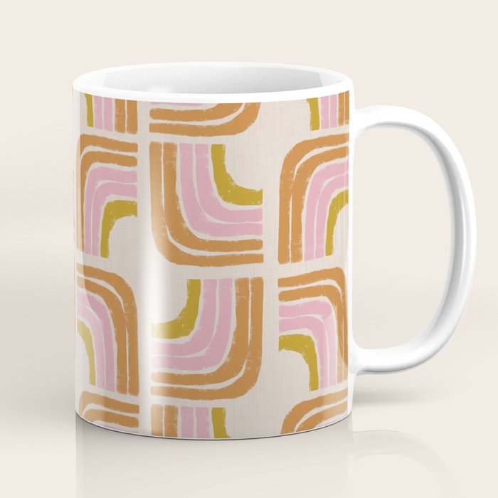 Retro Rainbow Geo - Mid Century Modern Arc Coffee Mug Gallery Image 1