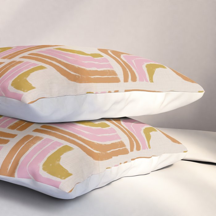 Retro Rainbow Geo - Mid Century Modern Arc Pillow Sham Gallery Image 3