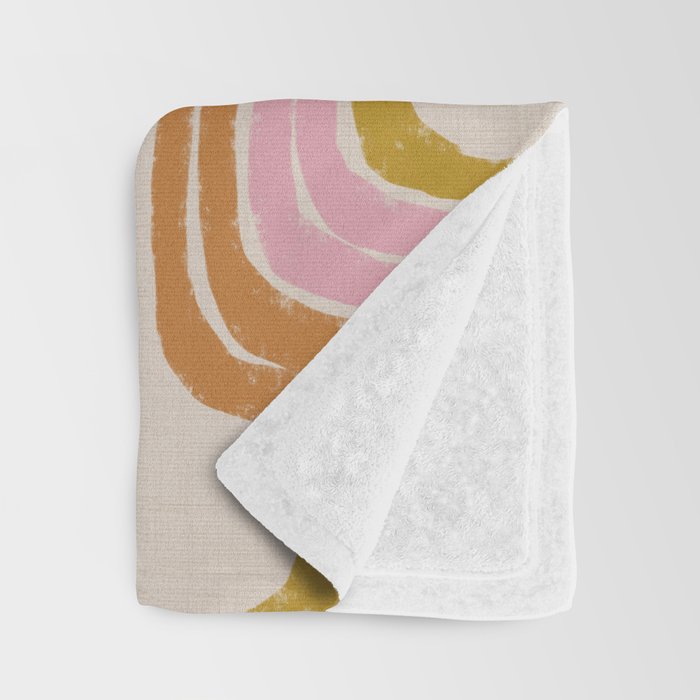 Retro Rainbow Geo - Mid Century Modern Arc Throw Blanket Gallery Image 3