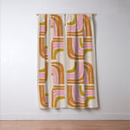 Retro Rainbow Geo - Mid Century Modern Arc Window Curtain Gallery Image 3