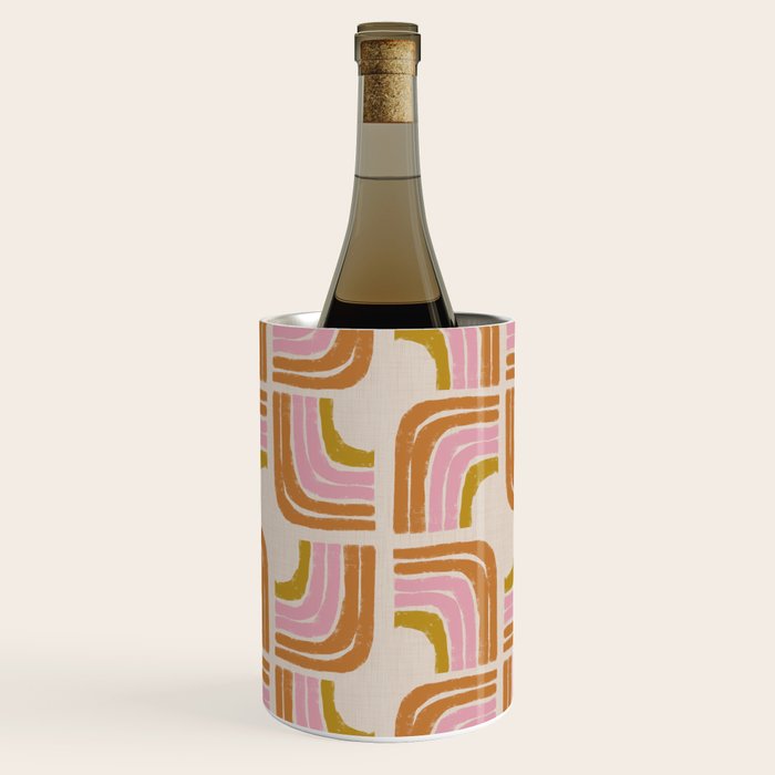 Retro Rainbow Geo - Mid Century Modern Arc Wine Chiller Gallery Image 1