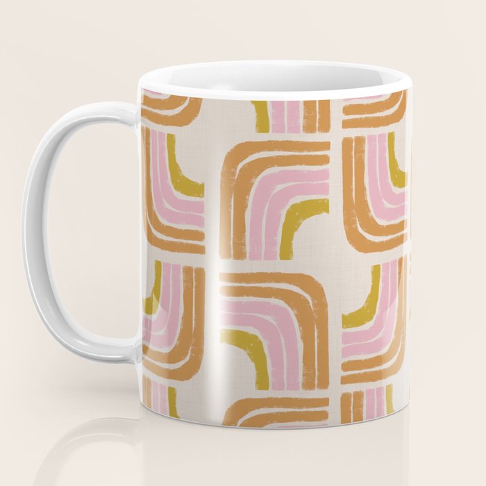 Retro Rainbow Geo - Mid Century Modern Arc Coffee Mug Gallery Image 3