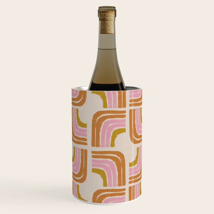 Retro Rainbow Geo - Mid Century Modern Arc Wine Chiller Gallery Image 2