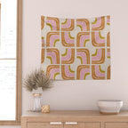 Retro Rainbow Geo - Mid Century Modern Arc Wall Tapestry Gallery Image 2
