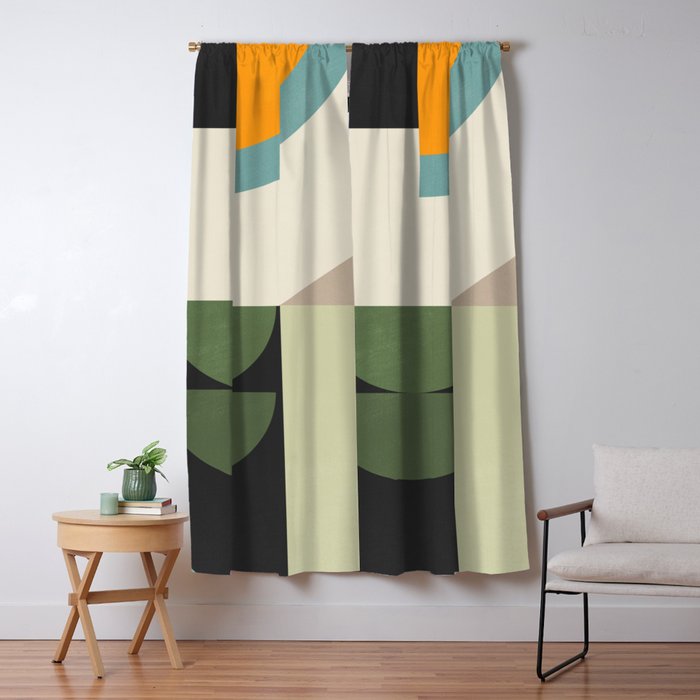 Abstract Geometric Shapes 25 Window Curtain Gallery Image 1