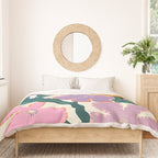 Large Pink  Retro Flowers Duvet Cover Gallery Image 3