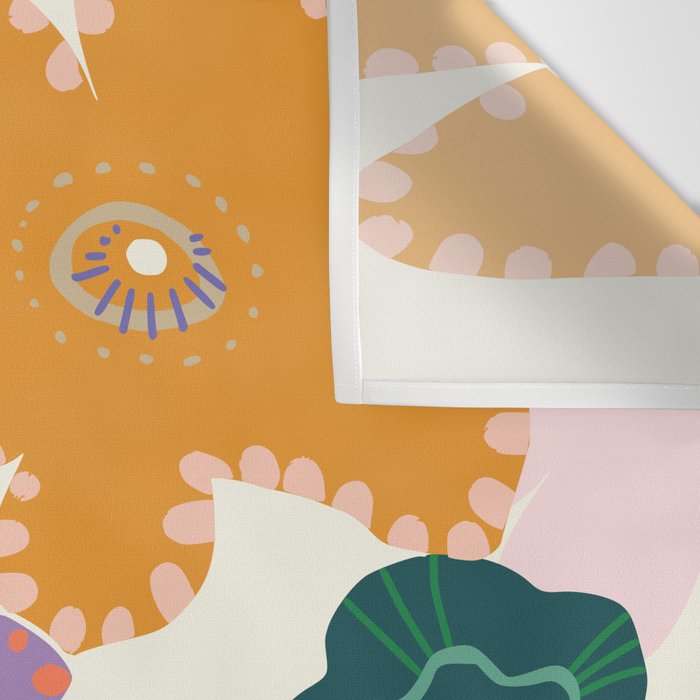 Large Pink  Retro Flowers Wall Tapestry Gallery Image 3