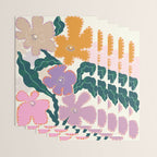 Large Pink  Retro Flowers Wrapping Paper Gallery Image 3