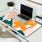 Large Pink  Retro Flowers Desk Mat Gallery Image 2