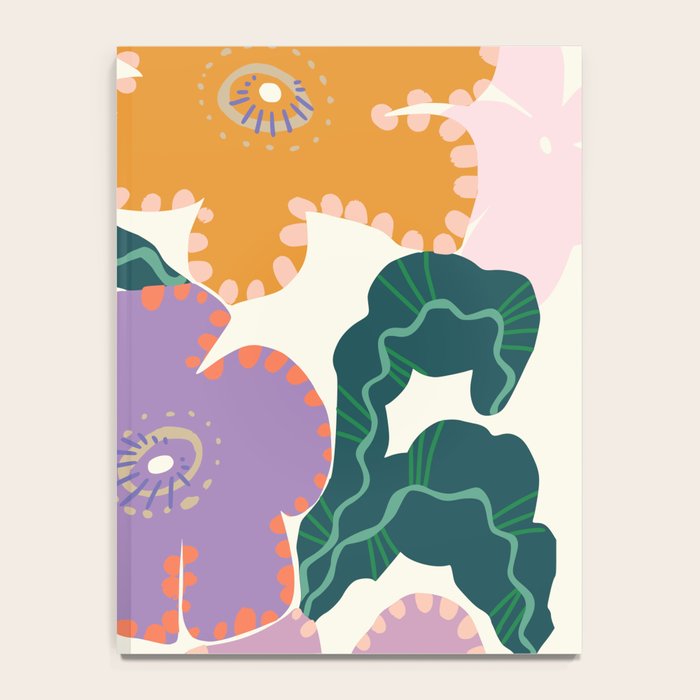 Large Pink  Retro Flowers Notebook Gallery Image 4
