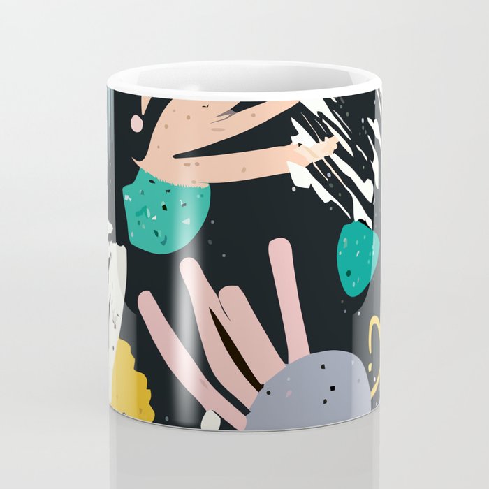 Space Odyssey, Abstract Voyage Journey Travel, Shapes Doodles Drawing Eclectic , Contemporary Planets Rocket Bohemian Coffee Mug Gallery Image 4