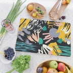 Space Odyssey, Abstract Voyage Journey Travel, Shapes Doodles Drawing Eclectic , Contemporary Planets Rocket Bohemian Cutting Board Gallery Image 2