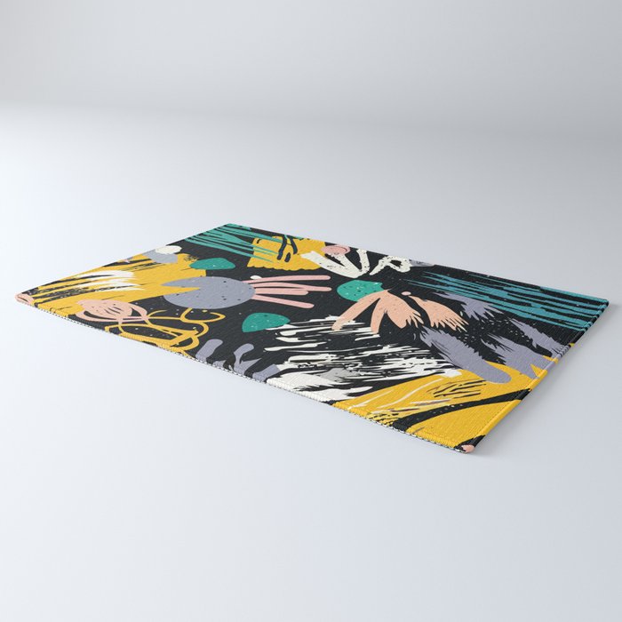 Space Odyssey, Abstract Voyage Journey Travel, Shapes Doodles Drawing Eclectic , Contemporary Planets Rocket Bohemian Rug Gallery Image 3