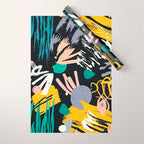 Space Odyssey, Abstract Voyage Journey Travel, Shapes Doodles Drawing Eclectic , Contemporary Planets Rocket Bohemian Wrapping Paper Gallery Image 1