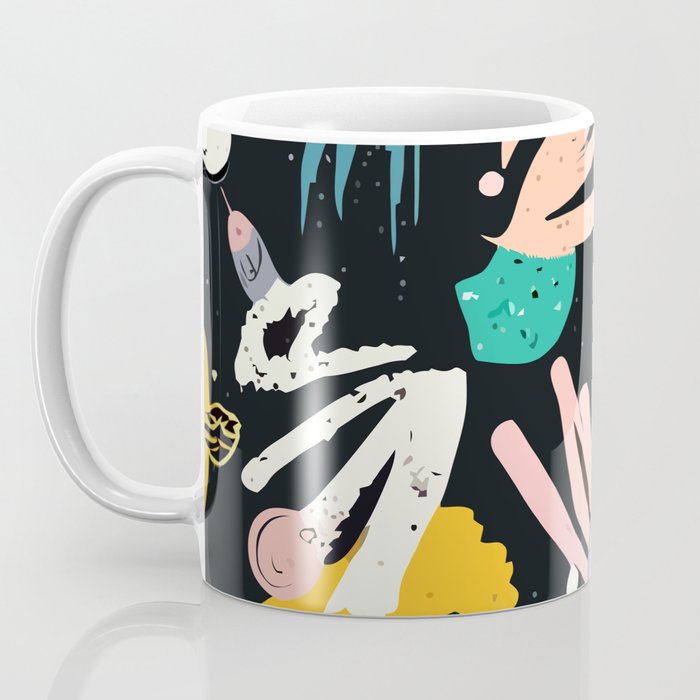 Space Odyssey, Abstract Voyage Journey Travel, Shapes Doodles Drawing Eclectic , Contemporary Planets Rocket Bohemian Coffee Mug Gallery Image 3