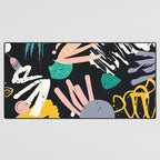 Space Odyssey, Abstract Voyage Journey Travel, Shapes Doodles Drawing Eclectic , Contemporary Planets Rocket Bohemian Desk Mat Gallery Image 3