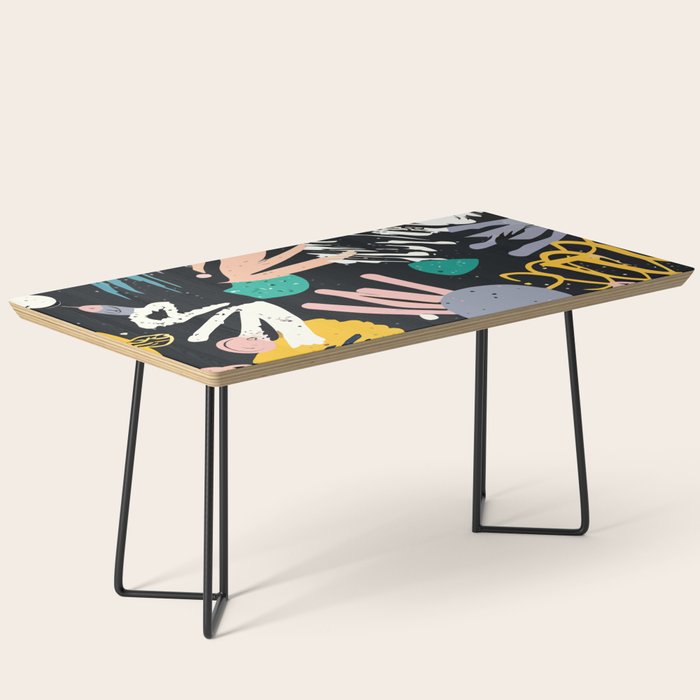 Space Odyssey, Abstract Voyage Journey Travel, Shapes Doodles Drawing Eclectic , Contemporary Planets Rocket Bohemian Coffee Table Gallery Image 1