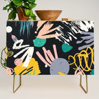 Space Odyssey, Abstract Voyage Journey Travel, Shapes Doodles Drawing Eclectic , Contemporary Planets Rocket Bohemian Credenza Gallery Image 1