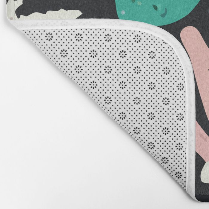 Space Odyssey, Abstract Voyage Journey Travel, Shapes Doodles Drawing Eclectic , Contemporary Planets Rocket Bohemian Bath Mat Gallery Image 2