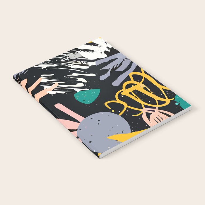 Space Odyssey, Abstract Voyage Journey Travel, Shapes Doodles Drawing Eclectic , Contemporary Planets Rocket Bohemian Notebook Gallery Image 2