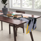 Space Odyssey, Abstract Voyage Journey Travel, Shapes Doodles Drawing Eclectic , Contemporary Planets Rocket Bohemian Table Runner Gallery Image 2
