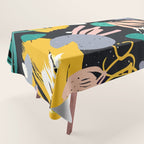 Space Odyssey, Abstract Voyage Journey Travel, Shapes Doodles Drawing Eclectic , Contemporary Planets Rocket Bohemian Tablecloth Gallery Image 1