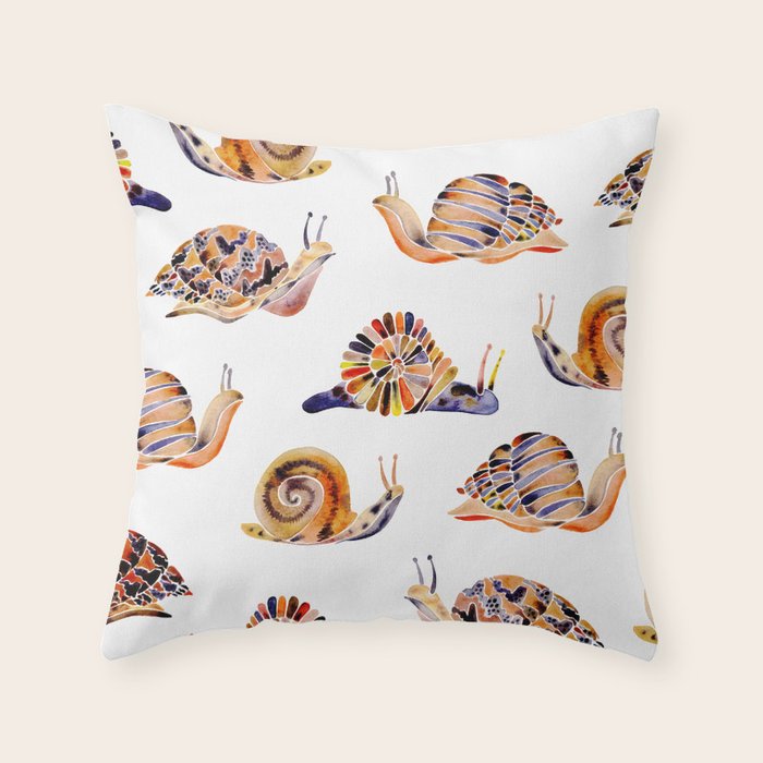 Snail Collection Throw Pillow Gallery Image 6