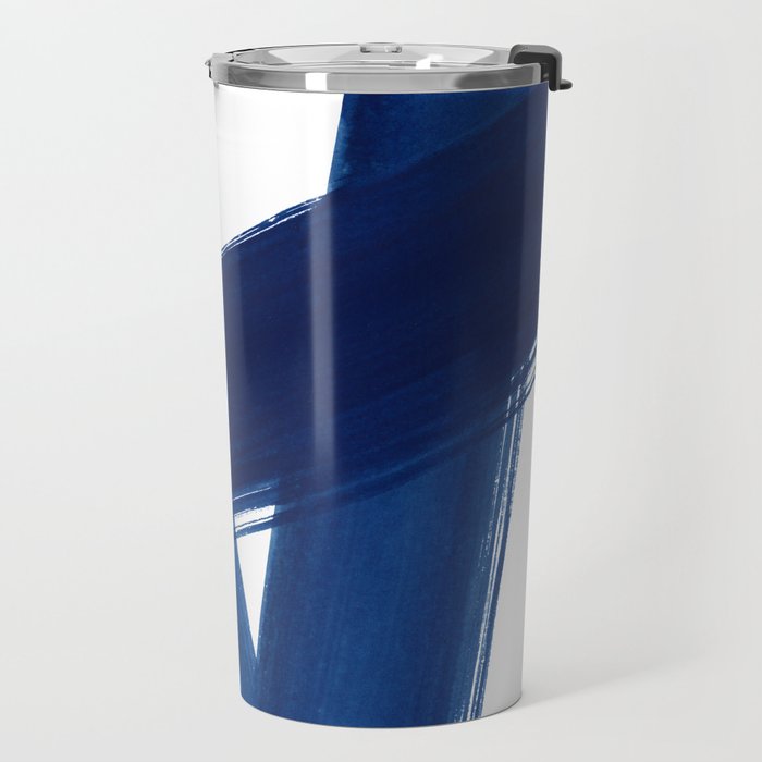 Indigo Abstract Brush Strokes | No. 4 Travel Mug Gallery Image 2