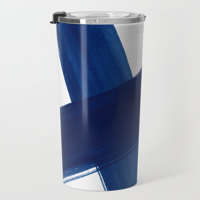 Indigo Abstract Brush Strokes | No. 4 Travel Mug Gallery Image 3