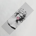 Medusa blowing pink bubblegum bubble II Yoga Mat Gallery Image 1