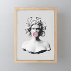 Medusa blowing pink bubblegum bubble II Mini Art Print Gallery Image 1