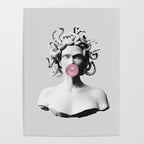 Medusa blowing pink bubblegum bubble II Poster Gallery Image 4
