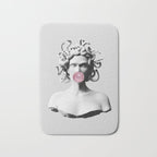 Medusa blowing pink bubblegum bubble II Bath Mat Gallery Image 1
