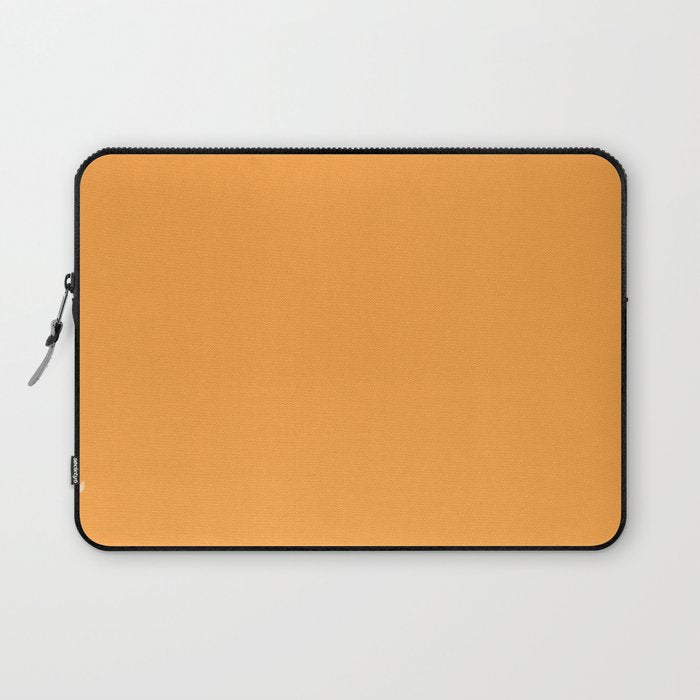 Orange Marigold Solid Colour Laptop Sleeve Gallery Image 1