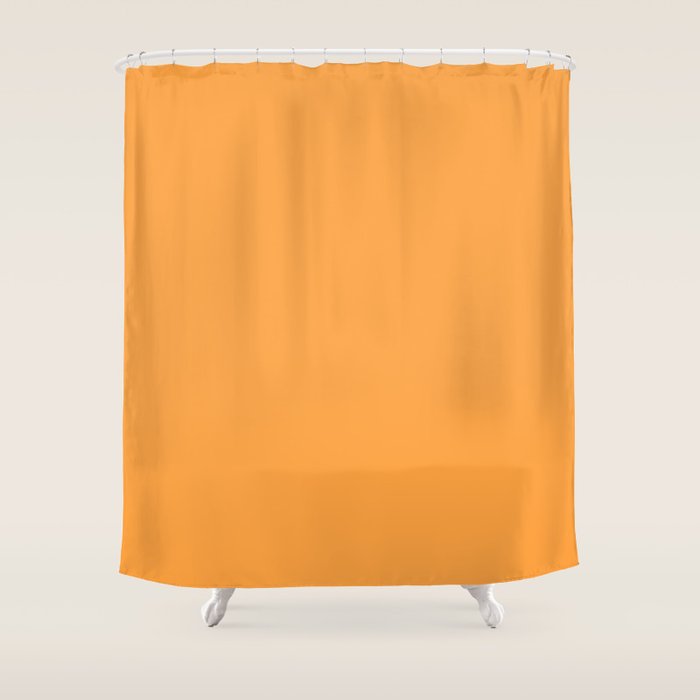 Orange Marigold Solid Colour Shower Curtain Gallery Image 1