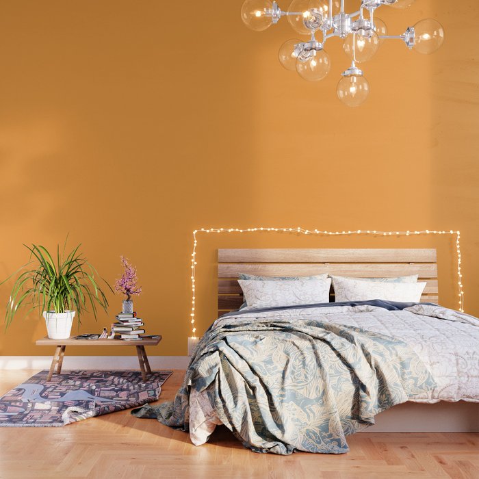 Orange Marigold Solid Colour Wallpaper Gallery Image 1