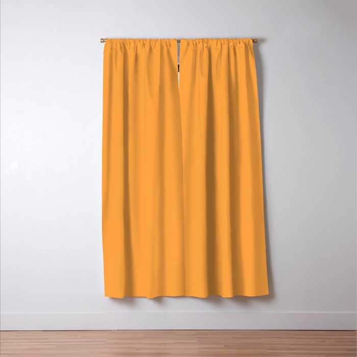 Orange Marigold Solid Colour Window Curtain Gallery Image 3