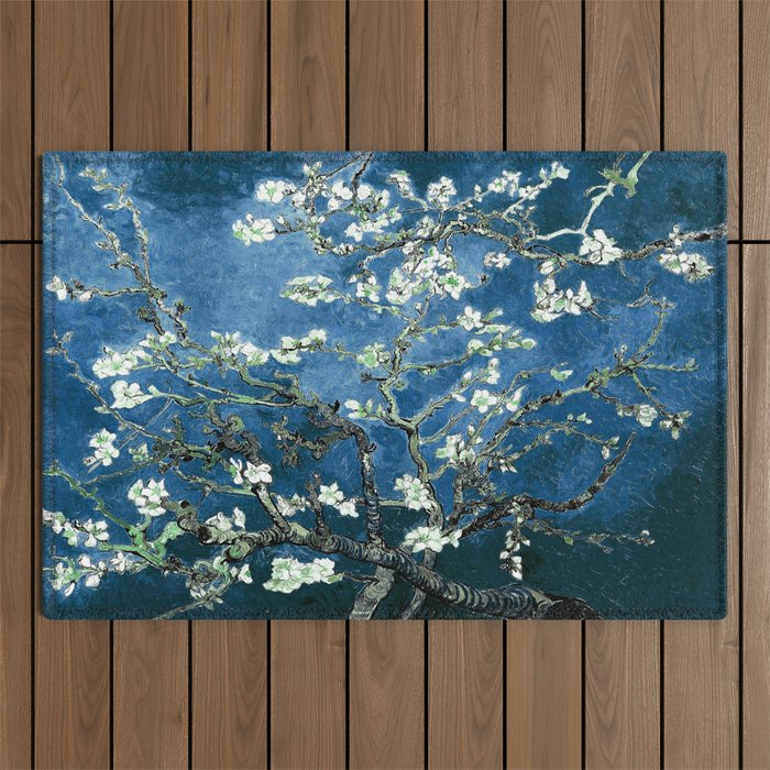 Van Gogh Almond Blossoms : Ocean Blue Art & Home Decor Outdoor Rug Gallery Image 1