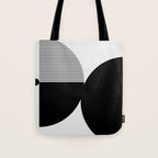 Two Forms - Black and White Abstract Tote Bag Gallery Image 1