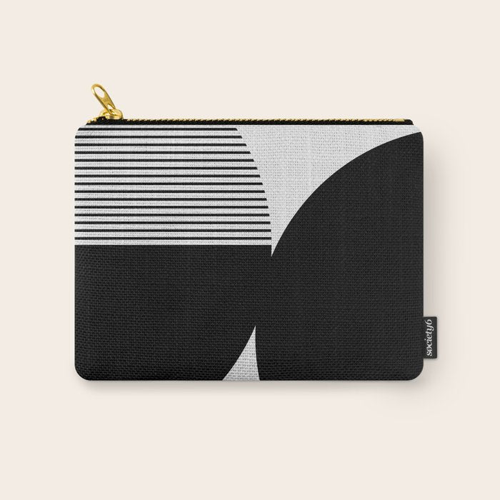 Two Forms - Black and White Abstract Carry All Pouch Gallery Image 1