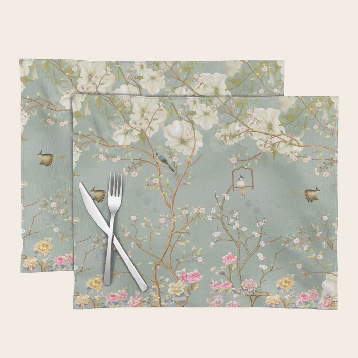Romantic Chinoiserie Pearl Garden Placemat Gallery Image 1