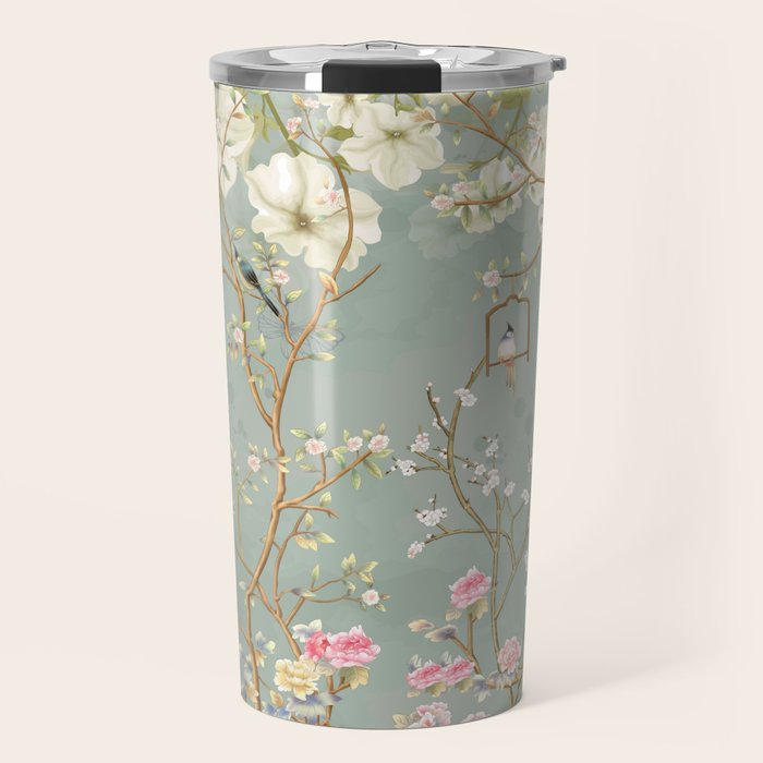 Romantic Chinoiserie Pearl Garden Travel Mug Gallery Image 1