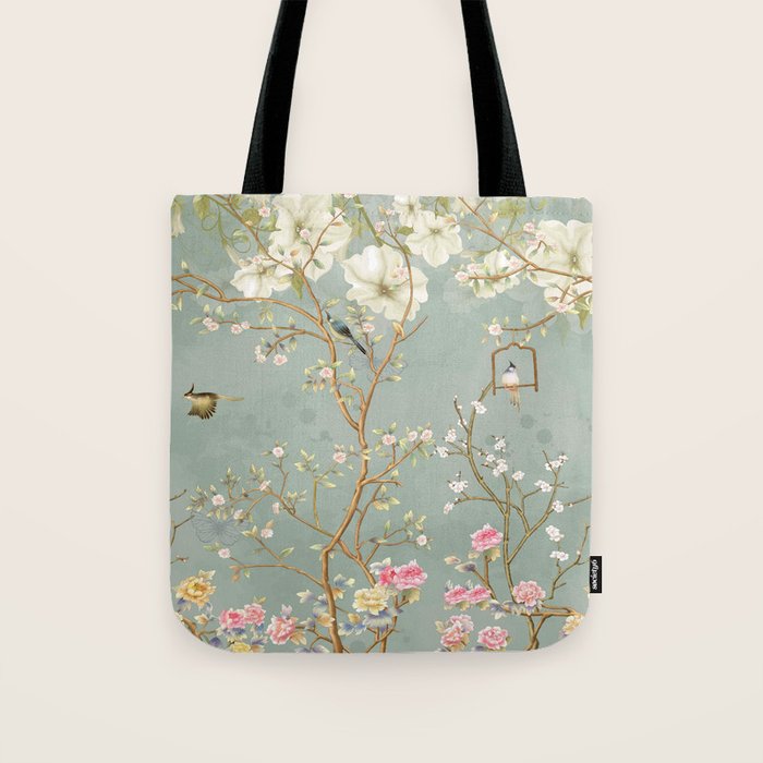Romantic Chinoiserie Pearl Garden Tote Bag Gallery Image 1