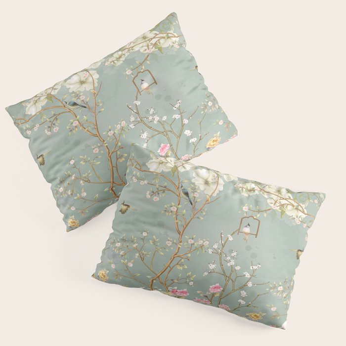 Romantic Chinoiserie Pearl Garden Pillow Sham Gallery Image 3