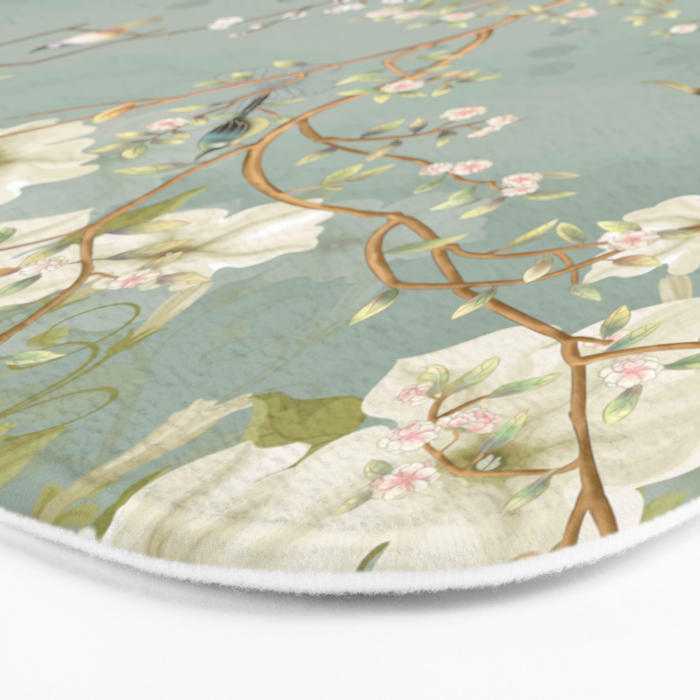 Romantic Chinoiserie Pearl Garden Bath Mat Gallery Image 3