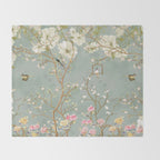 Romantic Chinoiserie Pearl Garden Throw Blanket Gallery Image 2