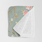 Romantic Chinoiserie Pearl Garden Throw Blanket Gallery Image 3