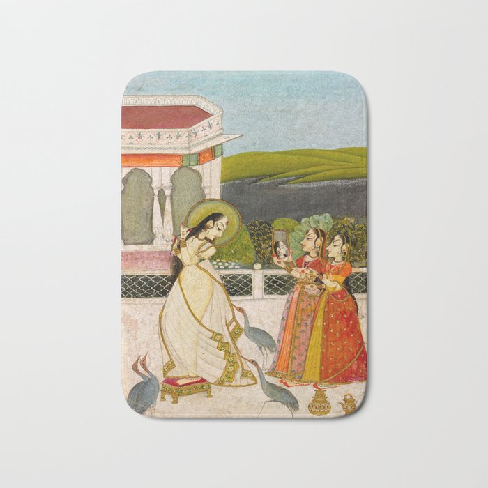 The Vilaval Ragini, c. 1780 Unknown artist Indian Miniature Painting  Bath Mat Gallery Image 1