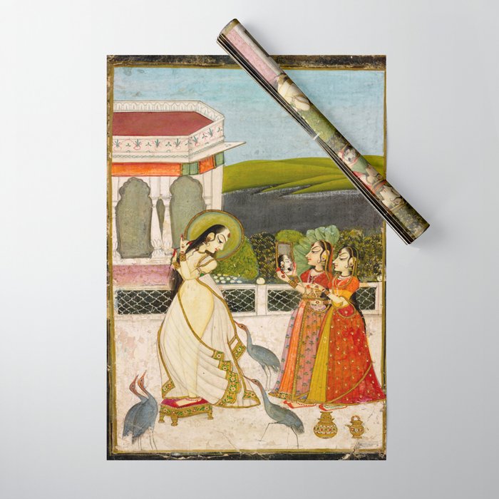 The Vilaval Ragini, c. 1780 Unknown artist Indian Miniature Painting  Wrapping Paper Gallery Image 1